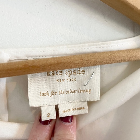 Kate Spade Fiorella Mini Dress Pockets A-line Burgundy Cream Preppy Retro Sz 2 - Picture 8 of 15